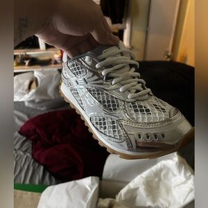 Silver and whites bottega sneakers only worn once brand new